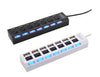 Silm USB Hub With Switch USB 2.0 Hub USB Splitter For PC Laptop Computer